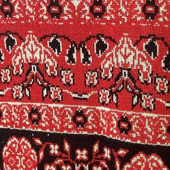 Blue Rain SZM Sweater Dress Red & Black Fair Isle Boho Timeless Preppy Y2K - Picture 8 of 8